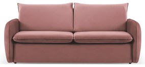 Divano letto in velluto rosa 214 cm Vienna - Cosmopolitan Design