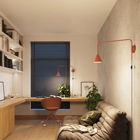 Lampada da parete color terracotta con alimentazione a corrente Zylo – Sollux