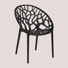 Confezione da 2 sedie da giardino impilabili Ores Nero Carbone - Sklum