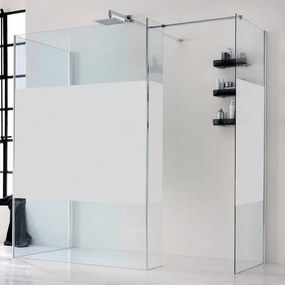 Box doccia walk-in Wens, vetro serigrafato 6 mm, H 200 cm, profilo cromo