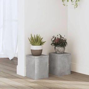 Supporti Per Piante 2 Pz Grigio 15x15x20 Cm Legno Multistrato /