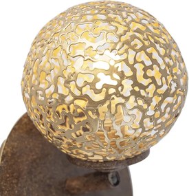 Applique da parete marrone ruggine orientabile con interruttore - Kreta