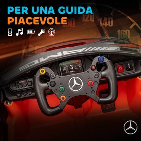 Macchina Elettrica Bambini 3-8 Anni Licenza Ufficiale Mercedes AMG 12V con Telecomando Luci LED Arancione...