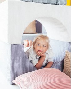 Cuscino per divano da bambini rosa con rivestimento in velluto a coste Block – Wigiwama