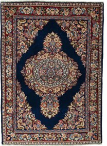 Sarouk Tappeto 150 x 100 Blu (Iran) Annodato A Mano