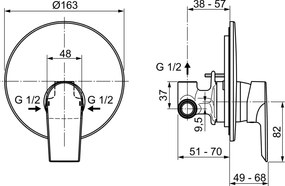 Rubinetto per doccia a 2 manopole Ceramix cromo lucido IDEAL STANDARD