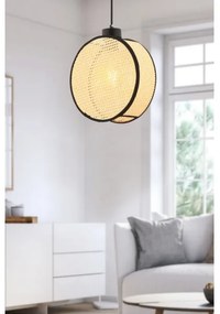 Lampada a sospensione su cavo DRUM 1xE27/60W/230V beige/nero