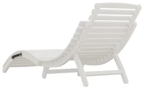 Lettino prendisole bianco 184x55x64 cm legno massello di acacia
