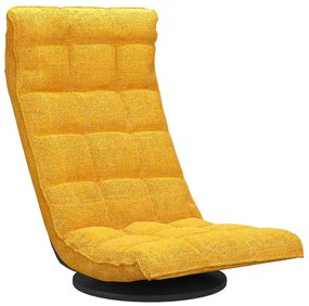 Sedia da pavimento girevole giallo senape in tessuto