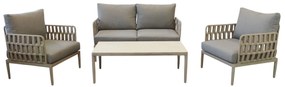 CASCADA - salotto outdoor con struttura in alluminio grigio chiaro, antracite o naturale