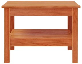 Tavolino da salotto marrone cera 55x55x40cm legno massello pino