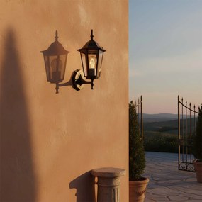Applique Lanterna da Esterno IP54 E27 Nera - Serie TOSCA 1A