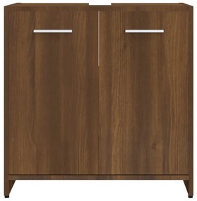 Armadietto bagno rovere marrone 60x33x60cm legno ingegnerizzato