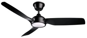 Ventilatore da soffitto Sunset nero, Ø 132 cm, CCT, dimmerabile, SULION IP67