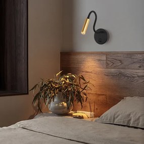 Brilagi - LED Lampada flessibile da muro MAYA LED/3W/230V 4000K nero/oro