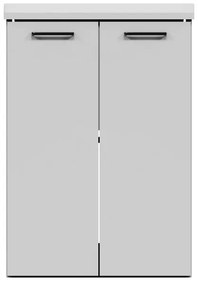 Mobile da bagno sotto lavabo COLAVENE Large bianco opaco L 60 x H 82.5 x P 50 cm 2 ante, lavabo non incluso