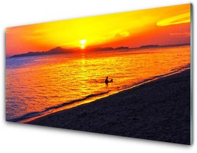 Quadro acrilico Mare, sole, paesaggio da spiaggia 100x50 cm