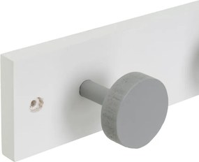 Attaccapanni da parete bianco/grigio in pino massiccio 40 cm Anillos – Casa Selección
