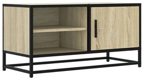 Mobile tv rovere sonoma 80x34,5x40 cm legno multistrato metallo