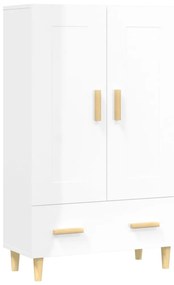 Credenza bianco lucido 70x31x115 cm in legno multistrato