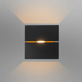 Set moderno di 4 lampade da parete nere con oro a 2 luci - Transfer Groove