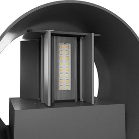 Applique LED 12W Bidirezione Curvo IP65 CCT con LED OSRAM - Antracite