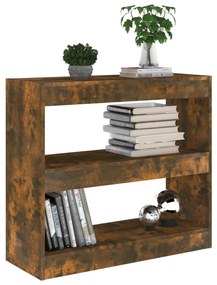 Libreria/divisorio rovere fumo 80x30x72 cm