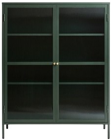 Vetrina in metallo verde Bronco, altezza 140 cm - Unique Furniture