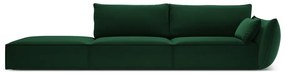 Divano verde scuro con penisola a destra con rivestimento in velluto 264 cm Vanda – Mazzini Sofas