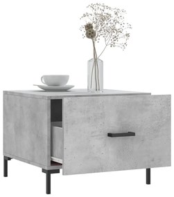 Tavolino salotto grigio cemento 50x50x40 cm legno multistrato