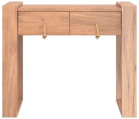 Tavolo Consolle 90x35x75 cm in Legno Massello di Teak