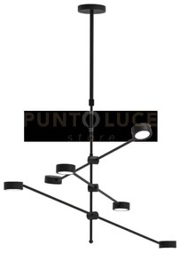 Point-s lampada a sospensione 6 luci nero opaco attacco gx53