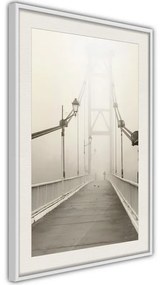 Poster  Bridge Disappearing into Fog  Cornice Quadri Cornice d'oro, Larghezza x Altezza Home decor 30x45