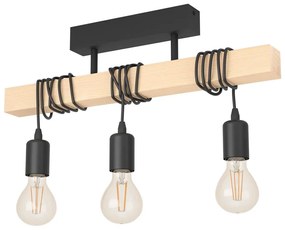 Lampadario nero/di colore naturale TOWNSHEND – EGLO