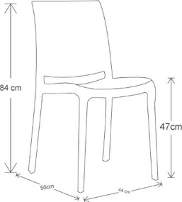 Sedia da giardino o cucina in polipropilene impilabile - Set 2 FEBE Antracite