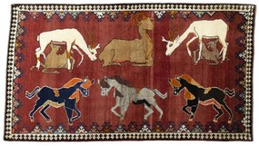 Gabbeh Tappeto persiano 220x120 Rosso (Iran) Annodato A Mano
