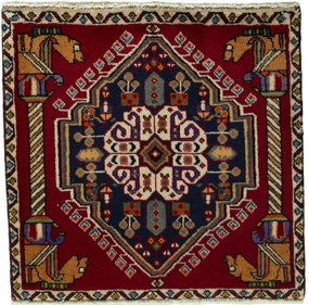Shiraz Tappeto persiano 60 x 60 Rosso (Iran) Annodato A Mano