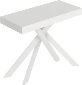 Consolle allungabile Libo Small - Bianco frassino gambe bianche 90x40/196 cm