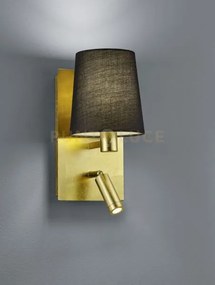Marriot applique led foglia oro con  doppia emissione paralume nero...