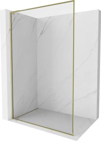 Mexen Kioto-F L Parete doccia Walk-in con cornice 55 x 202 cm, trasparente 8 mm, oro - 800-055-174-50-00