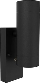 Applique Bidirezione GU10 con Sensore Crepuscolare E27 IP65 - Nera