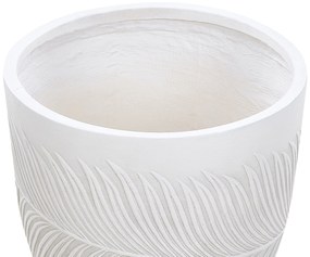 Vaso da fiori argilla bianco sporco 42 x 42 x 40 cm FTERO Beliani