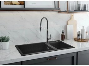 Deante BGB_B720 - Rubinetto per lavello con braccio flessible GERBERA nero/cromo