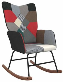 Sedia A Dondolo İn Tessuto Patchwork /