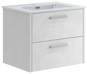 Mobile sottolavabo e lavabo Panama cemento chiaro H 50 x P 45.5 cm 2 cassetti