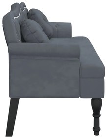 Panca con cuscini grigio scuro 120,5x65x75 cm in velluto