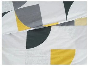 Set copripiumino e federa giallo/grigio in crêpe per letto singolo 140x200 cm Geometries – B.E.S.