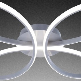 Plafoniera LED Farfalla argento IP20 cct da bianco caldo a bianco freddo con regolazione di temperatura, 2180 lumen NOVECENTO