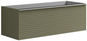 Mobile da bagno sotto lavabo Pixel stripes verde laccato L 120 x H 40 x P 45.5 cm 2 cassetti, lavabo non incluso