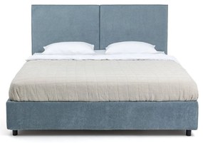 Letto matrimoniale imbottito blu con contenitore, materasso e rete inclusi 180x200 cm Myra Bold – Bonami Selection
